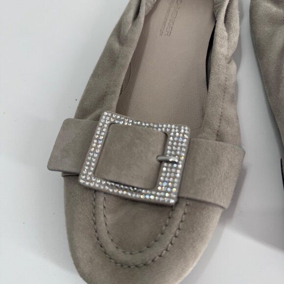 Kennel & Schmenger Gray Suede Womens Loafers With Rhinestone Buckle - Picture 5 of 10